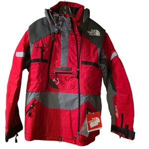 The North Face Steep Tech Jacket Red Grey Technical Ski Coat Mens‎ Medium NWT